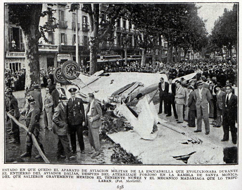 El avión que se estrelló en las Ramblas de Barcelona - La Hormiga de Oro